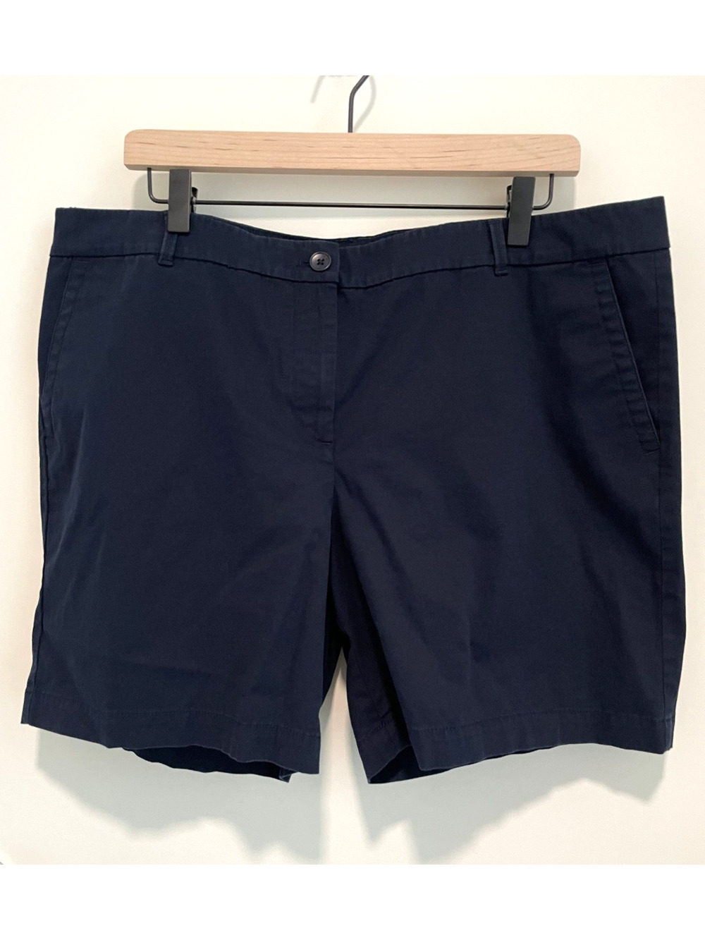 Talbots Weekend Shorts Women’s 16 Navy Cotton Stretch 6.5” Inseam Beach